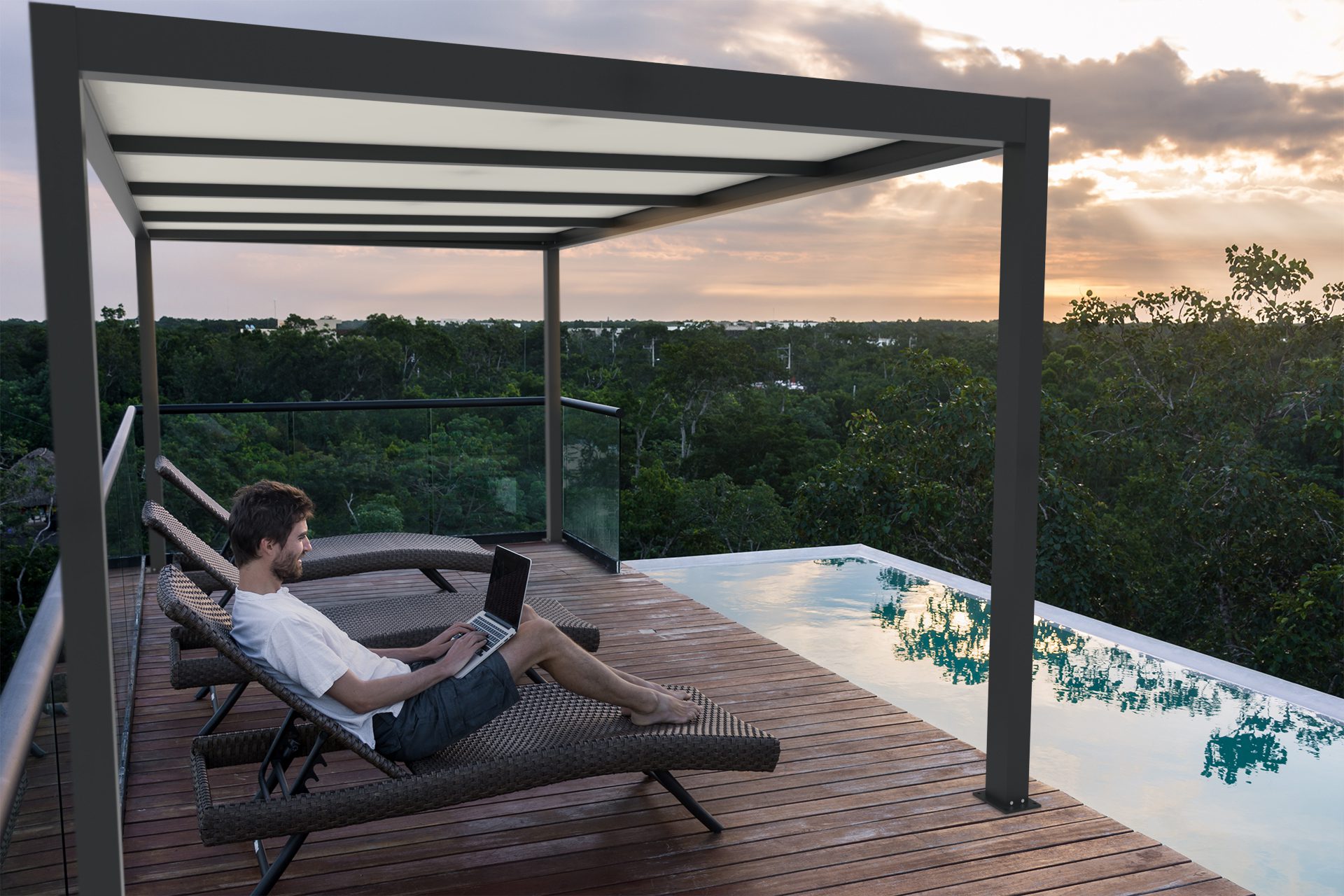 Pergola à toit fixe